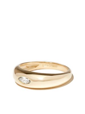 Jacquie Aiche 14kt yellow gold smooth dome marquise diamond ring