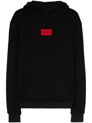 424 logo patch hoodie - BLACK