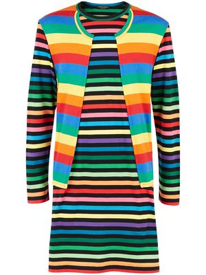 Comme Des Garçons Homme Plus rainbow-stripe layered T-shirt - Black