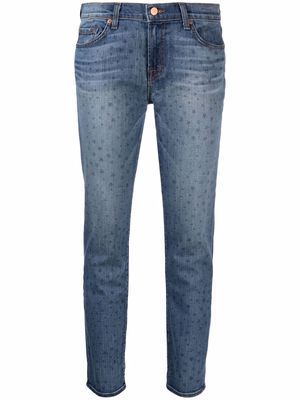 J Brand patterned cropped jeans - Blue
