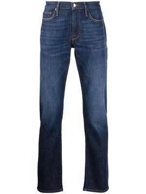 FRAME whiskered slim-fit jeans - Blue