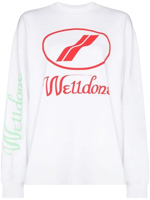 We11done logo print sweatshirt - White