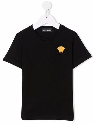 Versace Kids Medusa embroidery short-sleeve T-shirt - Black