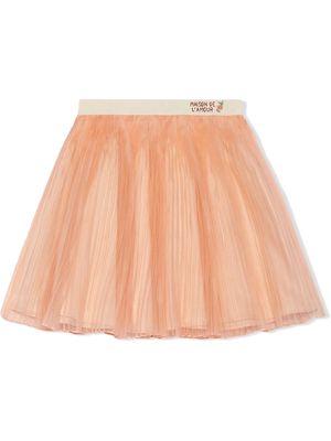 Gucci Kids Maison de L'Amour embroidered skirt - Pink