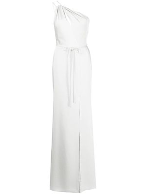 Marchesa Notte Bridesmaids asymmetric one-shoulder gown - Grey