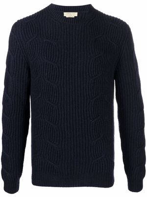 Corneliani ribbed cable-knit jumper - Blue