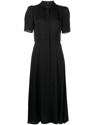 Theory silk midi shirt dress - Black