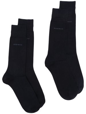 BOSS logo-print socks - Blue