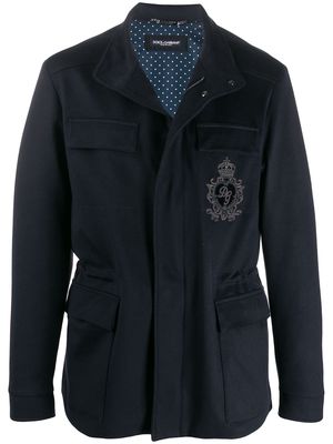 Dolce & Gabbana embroidered-badge field jacket - Blue