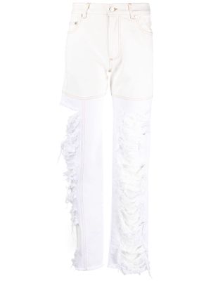 Peter Do Combo high-rise straight jeans - White
