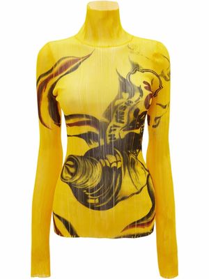 JW Anderson abstract-print high-neck jumper - Yellow