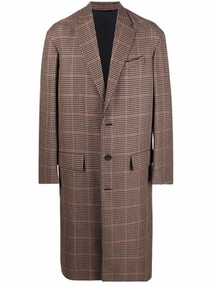 Balenciaga boxy check-pattern coat - Brown