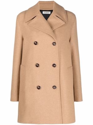 There Was One double-breasted notched-collar peacoat - Neutrals