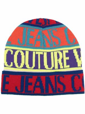 Versace Jeans Couture all-over logo print beanie - Red