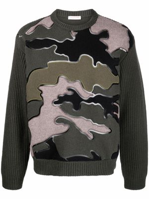 Valentino camouflage pattern jumper - Green