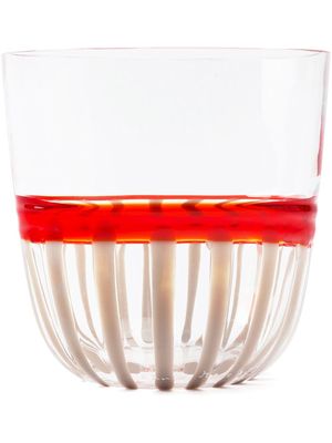 Carlo Moretti striped water glass - Red