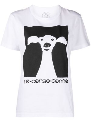 10 CORSO COMO dog-print short-sleeved t-shirt - White
