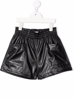Andorine faux-leather cargo shorts - Black