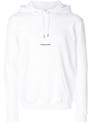 Saint Laurent logo-print hoodie - White