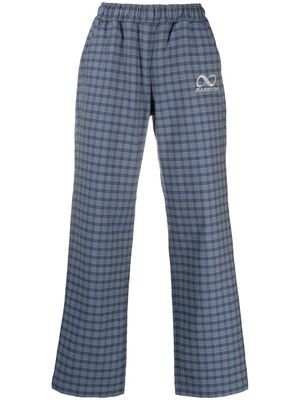 PACCBET checked straight-leg trousers - Blue