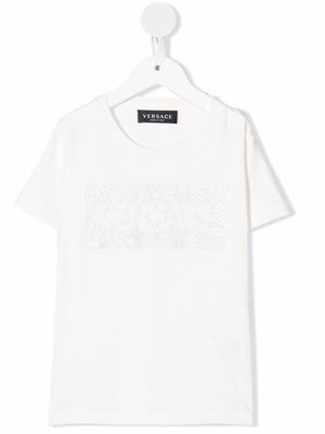 Versace Kids glitter-detail T-shirt - White