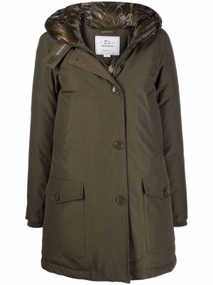 Woolrich hooded button-down coat - Green
