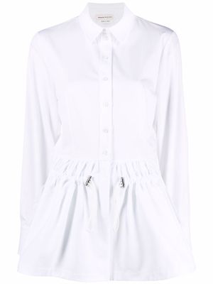 Alexander McQueen drawstring-waist cotton shirt - White