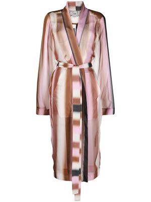Rick Owens gradient silk belted coat - Pink