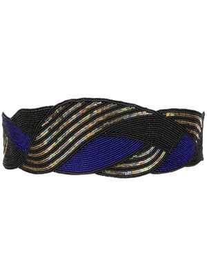 Christian Dior pre-owned Couture beaded belt - Black