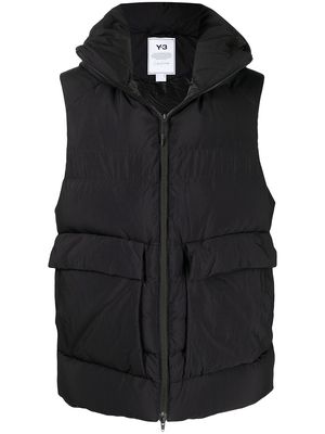 Y-3 hooded padded gilet - Black