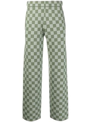 BODE checkerboard-print straight trousers - Green