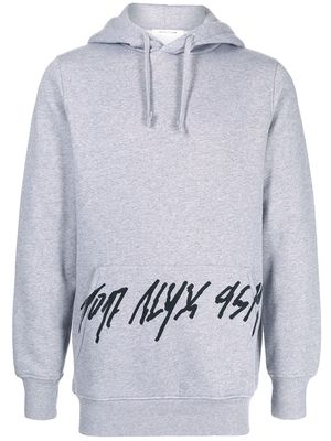 1017 ALYX 9SM logo-print drawstring hoodie - Grey