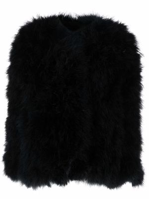 Christian Dior 1980s pre-owned fluffy coat - Black