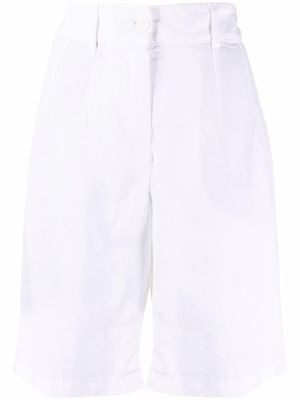 ASPESI long-line linen shorts - White