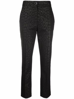 Just Cavalli leopard slim-cut trousers - Black