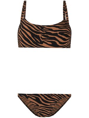 Lisa Marie Fernandez zebra-print two-piece bikini set - Brown