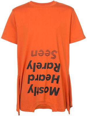 Mostly Heard Rarely Seen upside down logo T-shirt - Orange