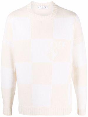 Off-White intarsia-check pattern jumper