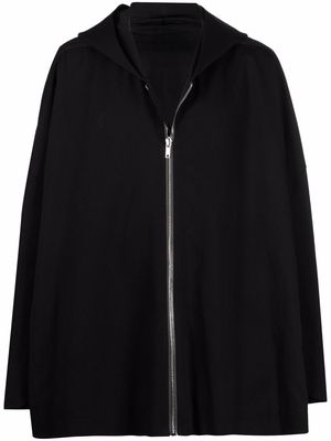 Rick Owens high-low hem zip-up hoodie - Black