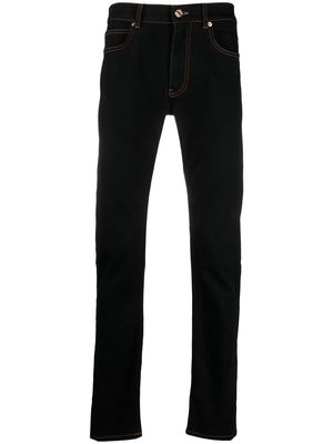 Versace straight-leg logo patch jeans - Black