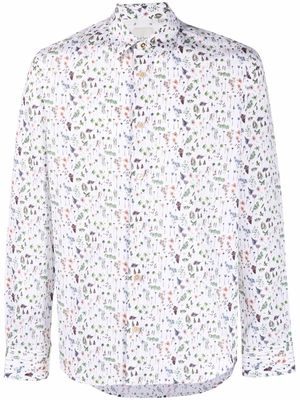 PAUL SMITH floral-print organic-cotton shirt - White