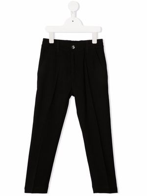 Paolo Pecora Kids pleat-detail four-pocket trousers - Black