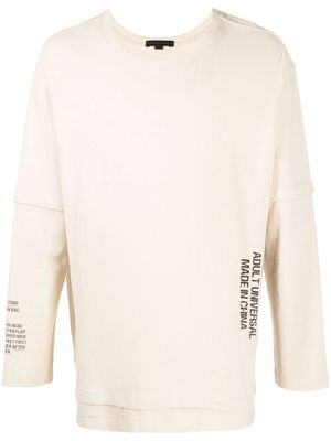 Sankuanz slogan-print cotton sweatshirt - Neutrals