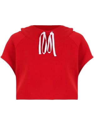 Gloria Coelho hooded cropped T-shirt - Red