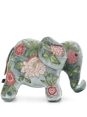 Anke Drechsel embroidered elephant soft toy - Blue