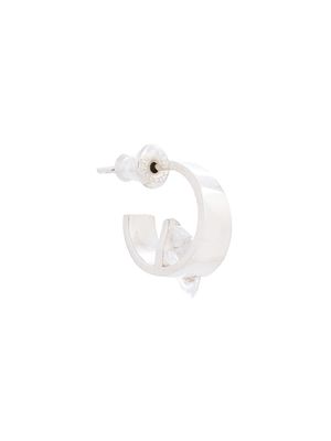 E.M. crystal stud loop earring - Metallic