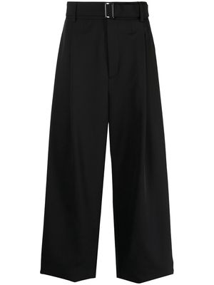 Emporio Armani wide-leg belted trousers - Black