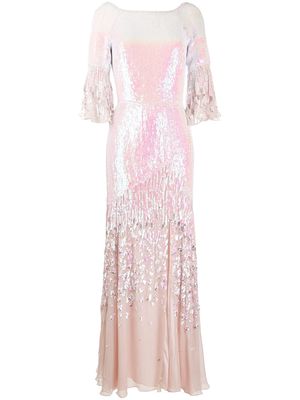 Temperley London Celestial iridescent sequin-embellished gown - Pink
