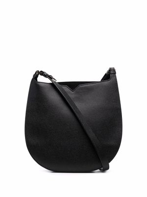 Valextra rounded leather crossbody bag - Black