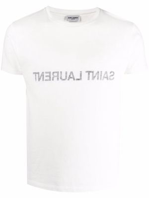 Saint Laurent reverse logo-print T-shirt - White